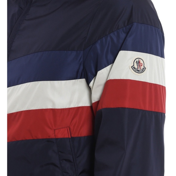 Moncler Windbreaker Rain Jacket Stripes And Stars Print Medium Size 2 New - Picture 3 of 7